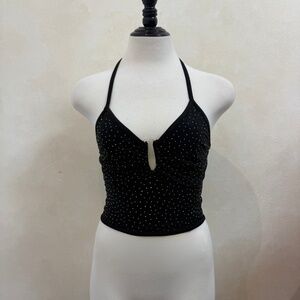 Women’s Backless Black Top